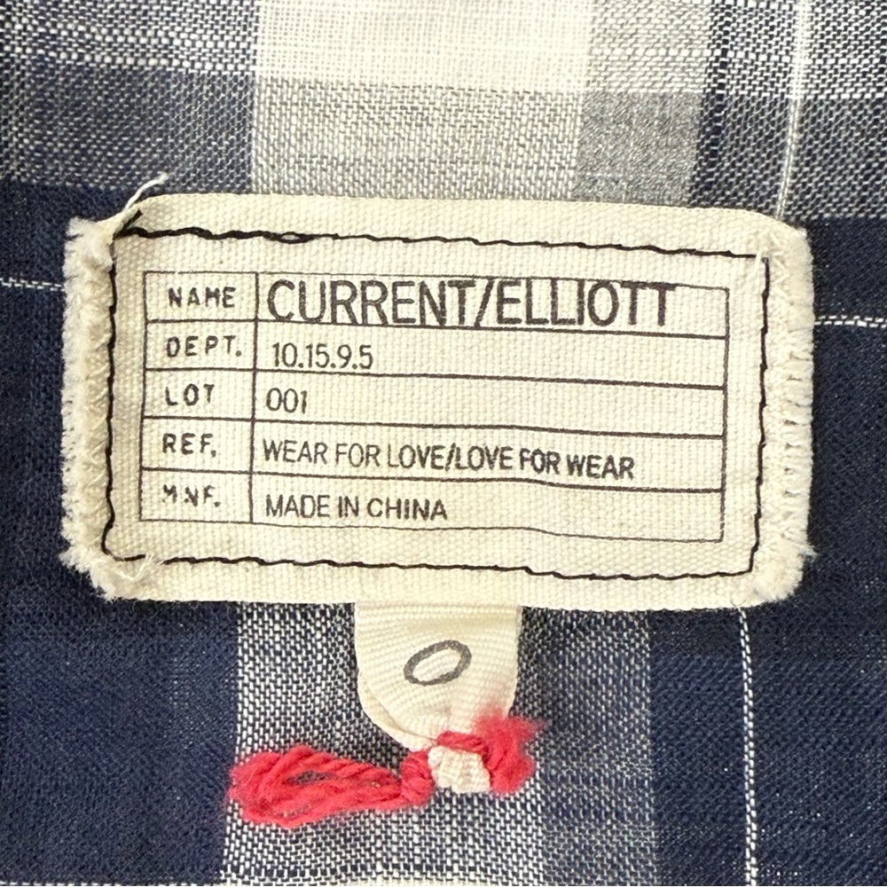Current Elliott The Perfect Plaid Shirt XS Venice Blue Western Country Festival - Picture 9 of 12